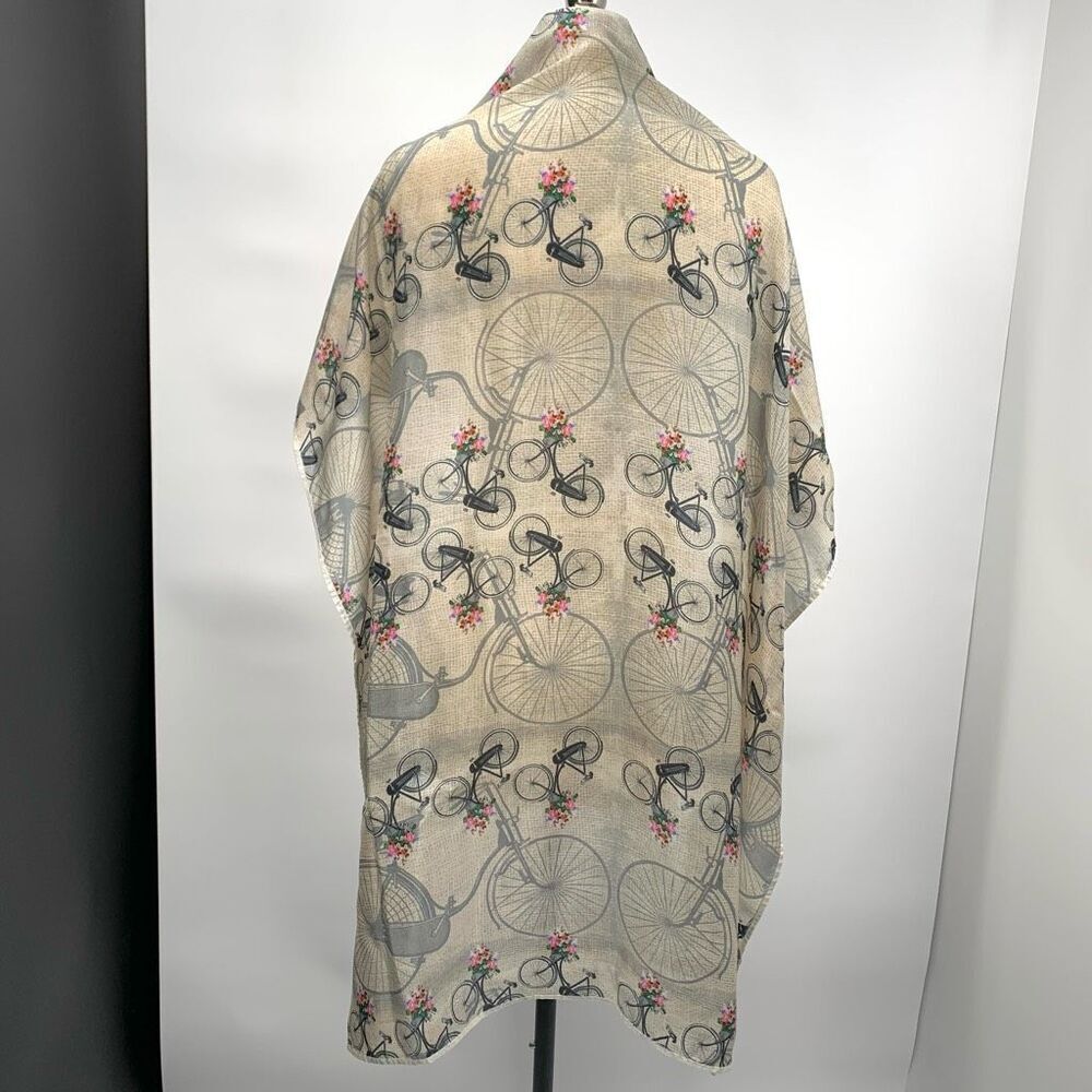 MITANDIO 100% silk bicycle print scarf 42 by 39